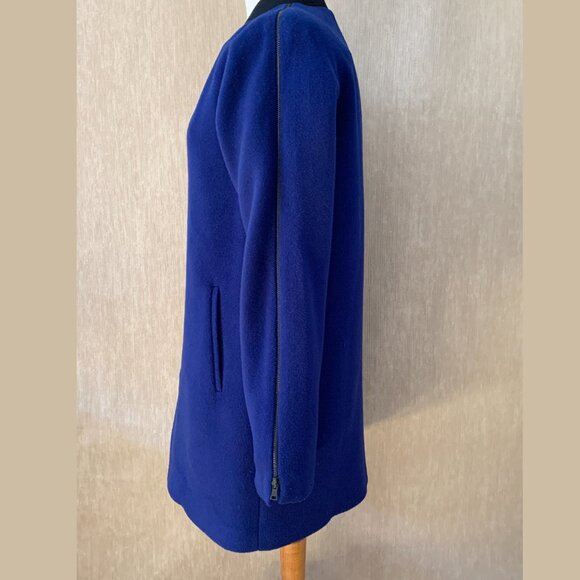 Cobalt Blue Tahari Wool Blend Coat Size M - Picture 3 of 9